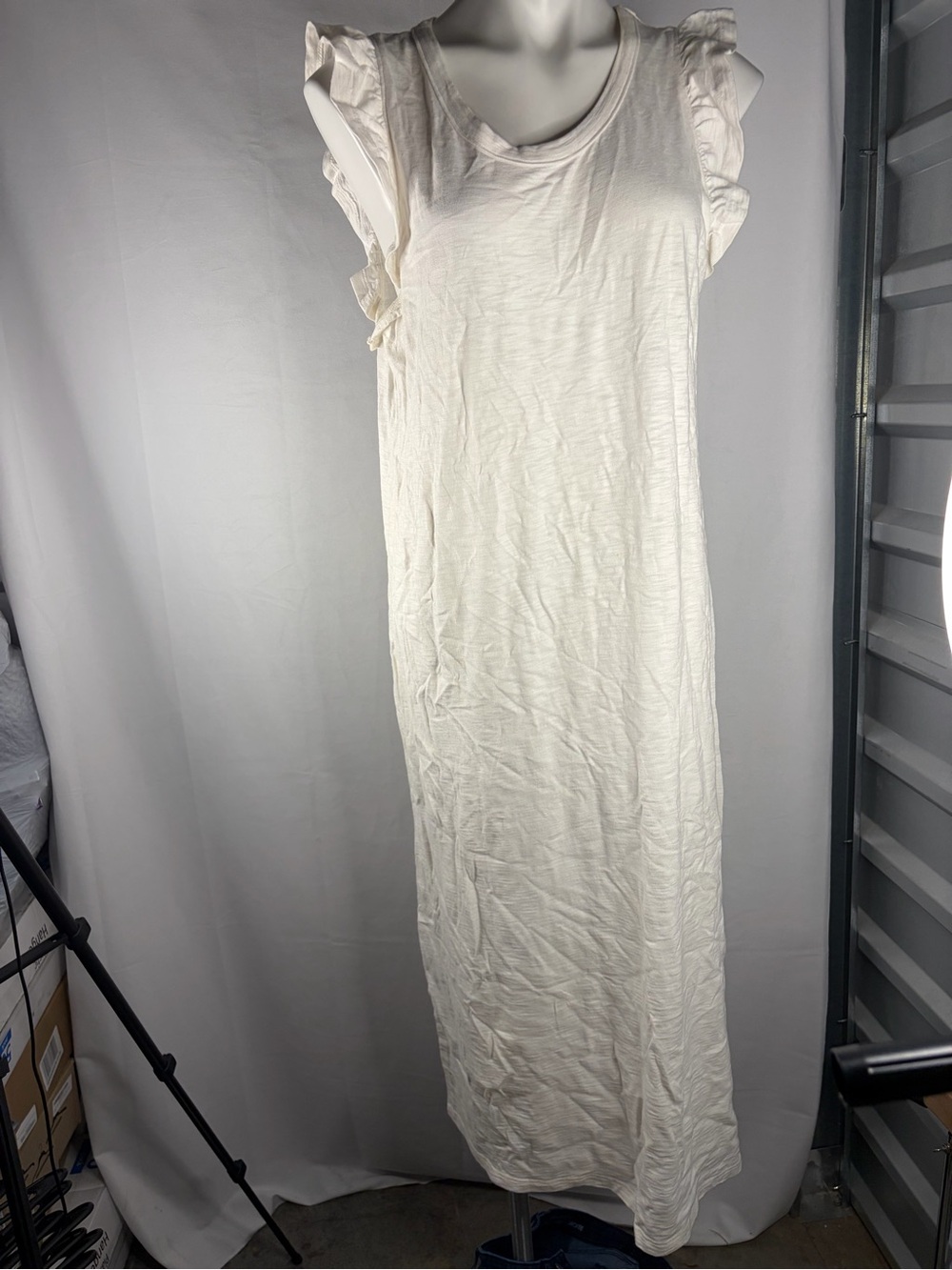 Universal Thread Cream Ruffle Sleeve Maxi Dress